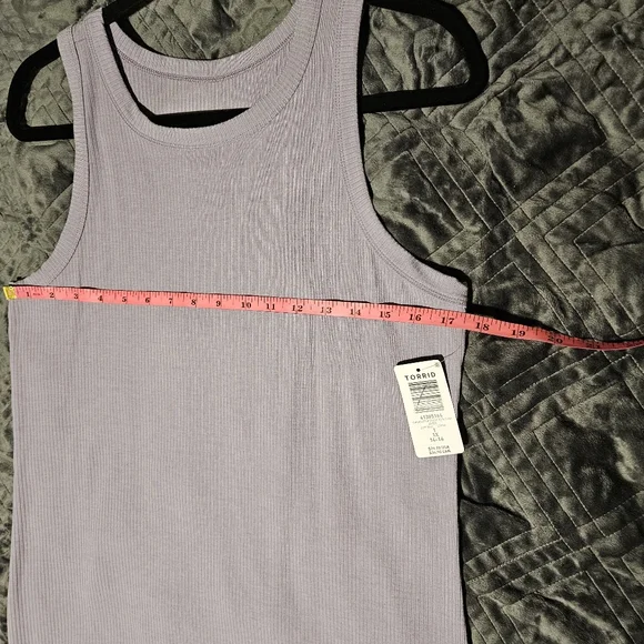 Torrid Super Soft Ribbed High Neck Tank Top in Dusk Size 1X NWT - Picture 10 of 13